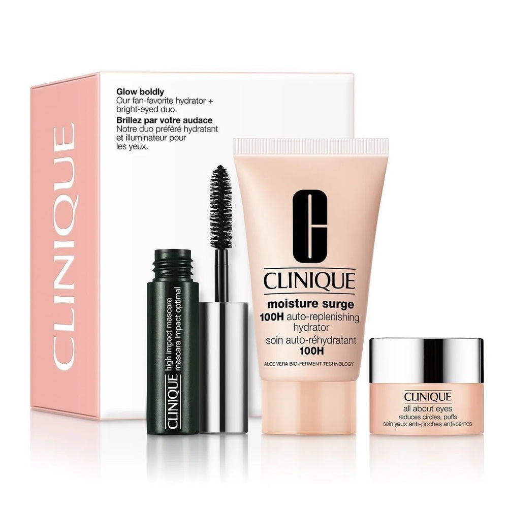 Clinique Glow Boldly Three Piece Mini Gift Set. NEW in Box.
